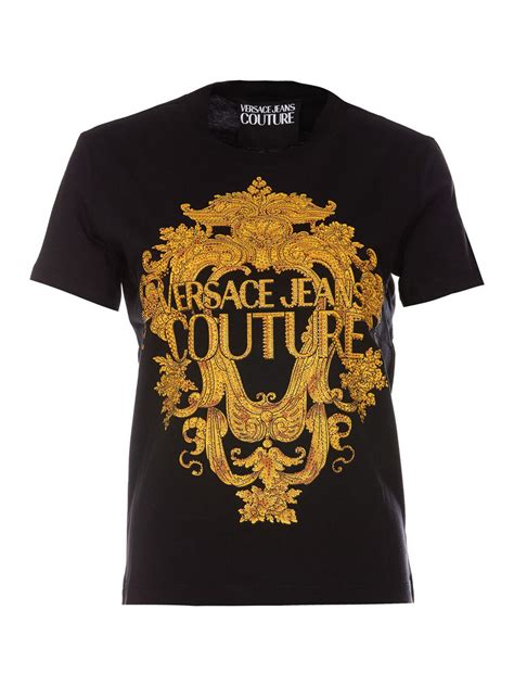 maglietta versace oro|Versace Jeans Couture Maglietta Logo Crewneck T.